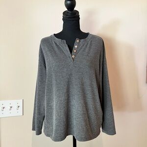 Gray Button-Up Women's Top